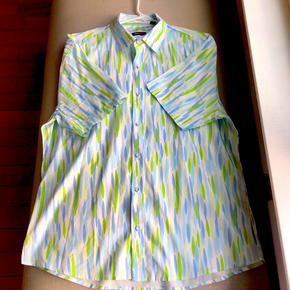 POSTMARC 100% Cotton Button Front Fitted Casual Shirt Size XL